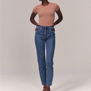 Abercrombie & Fitch Curve Love The Mom High Rise Button Fly Jeans